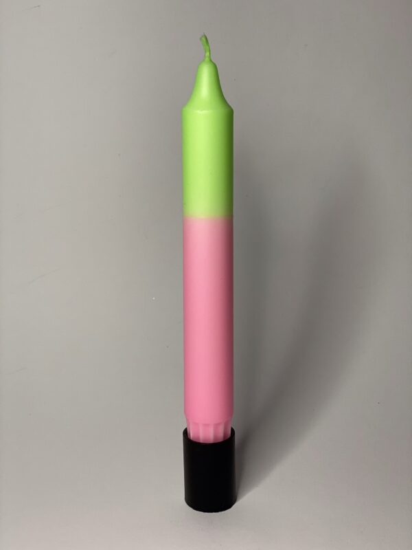 Fluor roze/groen kaars