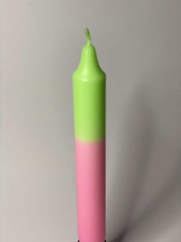 Fluor roze/groen kaars - Afbeelding 2